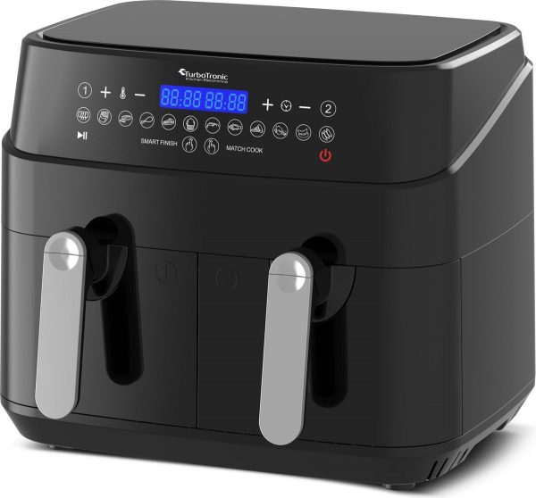TurboTronic DAF5 Dubbele Airfryer XXL - heteluchtfriteuse - 9L - Zwart